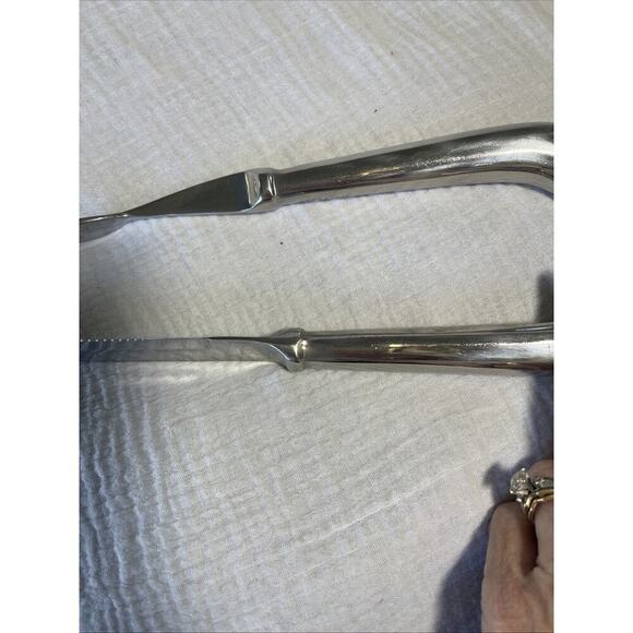 Korean MID-CENTURY-MODERN STYLE 18/8 Stainless Steel Carving Knife And Meat Fork - Picture 4 of 8